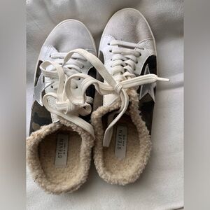 Steven New York Cream & Brown Slip-On Fur Lined Sneaker/A Silver Star Sale!!!